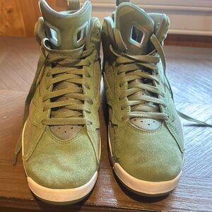 Green Suede High-Top Sneakers